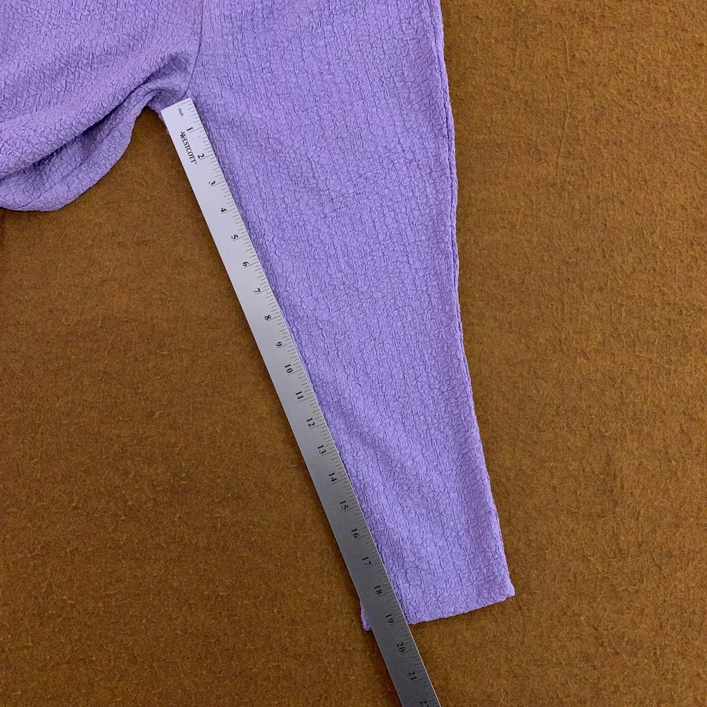 Fashion Nova Womens Medium Purple Textured Popcorn Knit Cropped Pants New